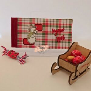 Couverture de l’album photo Joyeux Noël avec bonhomme de neige et motifs tartan