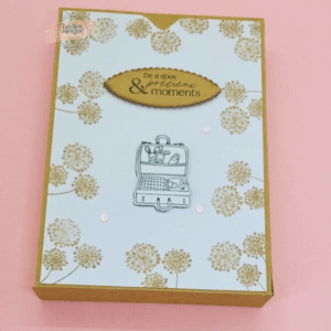 Coffret kraft avec 12 cartes étapes bébé doudou rose