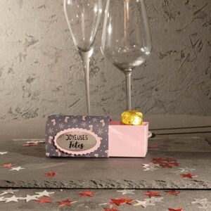 Boîte postale gourmande de Noël rose pastel & argent Chaleur de Noël