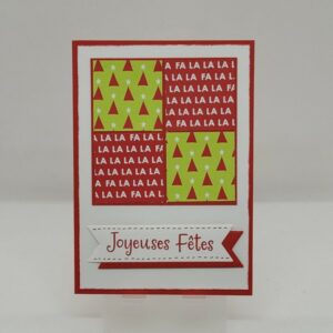 Carte rouge Carrés en chanson “Joyeuses Fêtes”