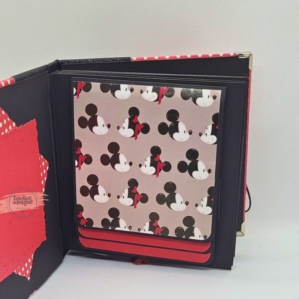 Intérieur de l’album photos Minnie avec cascade interactive