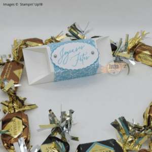 Lingot bleu flocons givrés Joyeuses Fêtes – vue de face