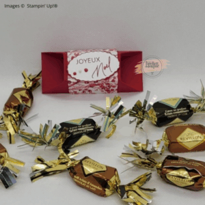 Lingot d’or rouge flamboyant – Joyeux Noël, vue de face