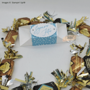 Lingot bleu glacial Joyeuses Fêtes – vue de face