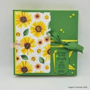 Album photos carré reliure australienne – Couverture florale avec citation « Les choses les plus simples sont parfois les plus belles »