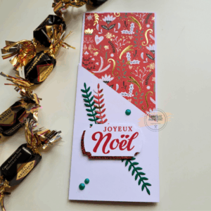 range-couverts Joyeux Noël rouge et vert – décoration de table artisanale